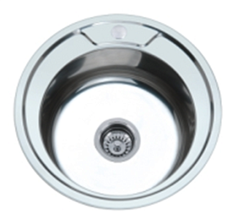 Мойка нержавеющая врезная AQUATTRO  490х490х180х0,8, круглая, глянцевая[1/12]