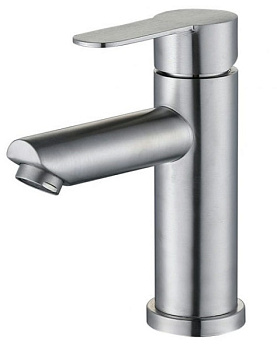 Смеситель для умывальника OUTE T40101 одноруч, излив 12 см, гайка, нерж [1/10]