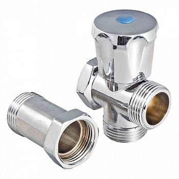 Вентиль-тройник TIM НхНхВ с удлинителем, хром, барашек (M3/4"xM3/4"xF3/4") [1/50]