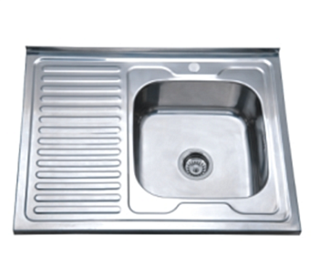 Мойка нержавеющая накладная AQUATTRO 800х600х180х0,8, с сушилкой слева,квадрат,матовая[1/10]