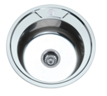 Мойка нержавеющая врезная AQUATTRO  490х490х180х0,8, круглая, матовая[1/12]