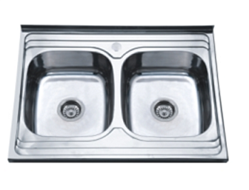 Мойка нержавеющая накладная AQUATTRO 800х600х180х0,8, квадрат, двойная, матовая[1/7]