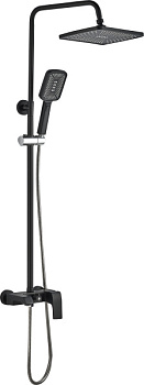 Душевой гарнитур AQUATTRO Q01-7014, тропич.душ, смесит одноруч. корот излив, черный [1/4]