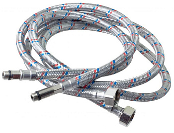 Подводка для смесителя в ПВХ оболочке 1/2" x M10 г/ш, (F1/2"хМ10х18/35), сталь, пара