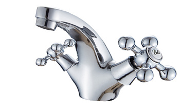 Смеситель для умывальника AQUATTRO Q01-1750 двуруч, изл9см, шпил, ручк-пласт,б/подвод [1/10]