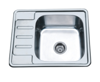 Мойка нержавеющая врезная AQUATTRO 630х500х180х0,8, с сушилкой слева,квадрат,глянцевая[1/10]