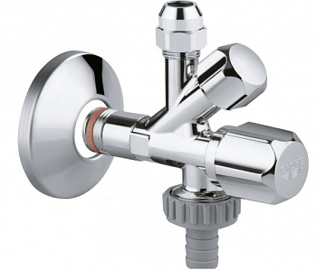 Вентиль сантехнический угловой TIM комбинир для смесителей M1/2" x Ш10 x Ц3/8", отраж хром [1/50]