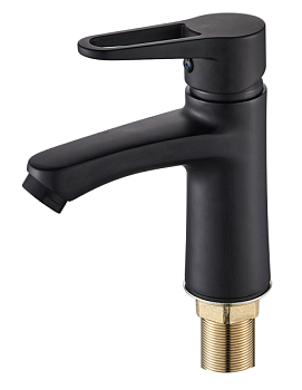 Смеситель для умывальника ALOUTE A0601H одноруч,излив 13см,гайка,эко-алюм,черн мат[1/10]