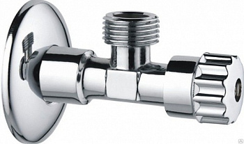 Вентиль сантехнический угловой TIM с отражателем НхН, бараш (MM1/2"), хром [1/50]