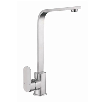 Смеситель для кухни OUTE T40413B одноруч, с высоким изливом, гайка, нерж [1/10]