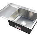 Мойка нержавеющая врезная OKATANA с сушилкой слева,квадрат,сатин
