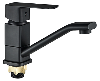 Смеситель для кухни ALOUTE A1003DH одноруч,с корот излив 14,5см,гайка,черн мат[1/10]