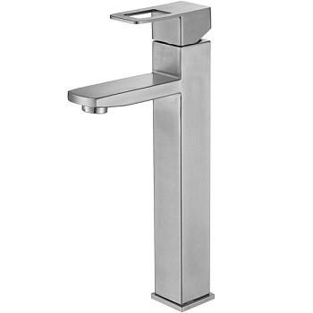 Смеситель для умывальника OUTE T40201-1 одноруч, высокий, гайка, нерж [1/10]