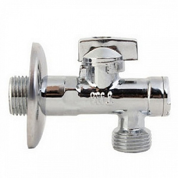 Кран сантехнический угловой с фильтром TIM DN-15 НхН, руч (MM1/2"), отраж, хром [1/60]