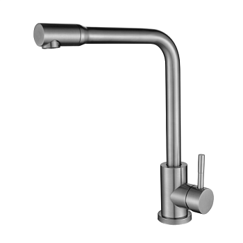 Смеситель для кухни OUTE T40313B-2 одноруч, с высоким изливом 21 см, гайка, нерж [1/10]