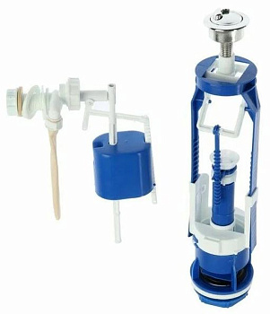 Арматура для бачка AQUATTRO кноп мет, бок под унив клап, стоп-слив, выс 300-400, комп [1/20]