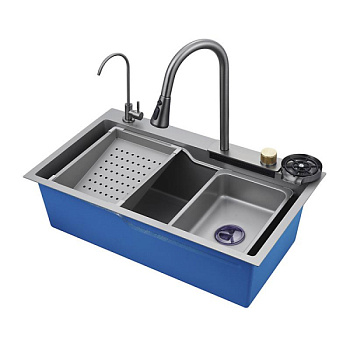 Мойка врезная OUTE многофункциональная прямоугольная T87846Y 780x460x210, нерж.сталь304,графит [1]