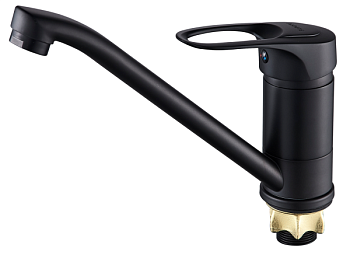 Смеситель для кухни ALOUTE A3103H одноруч,с длин излив 20,5см,гайка,черн мат[1/10]