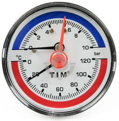Термо-манометр 0-120°C, аксиальный