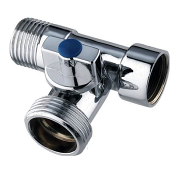 Тройник сантехнический TIM с отражателем НхНxВ, бараш (M1/2" x M3/4" x F1/2"), хром [1/50]