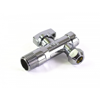 Кран сантехнический угловой с фильтром TIM DN-15 НхЦ, руч (M1/2" x Ц3/8"), отраж, хром [1/60]