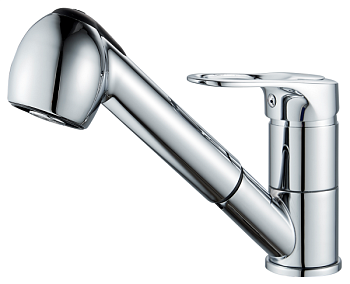 Смеситель для кухни ALOUTE A3133 одноруч,с длин изливом 22см,гайка,выдвиж лейка[1/10]