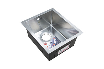 Мойка нержавеющая врезная OKATANA 380х440х210х0,8, квадрат сатин [1/4]