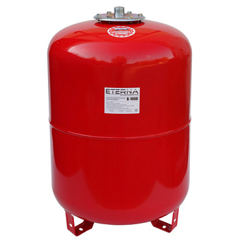 Бак расширительный ETERNA вертикальный на опорах 100л, 6атм, отопление (красный), 1" [1]