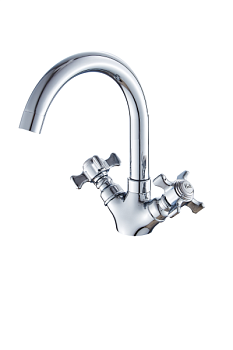 Смеситель для умывальника AQUATTRO Q01-1751 двуруч, излив 12 см, ручка-пласт, без подводки[1/10]