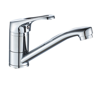 Смеситель для кухни AQUATTRO Q01-1253 одноруч,корот изл15см,шпил,руч пласт,б/подвод [2/20]