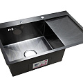Мойка нержавеющая врезная OKATANA с сушилкой справа,квадрат графит