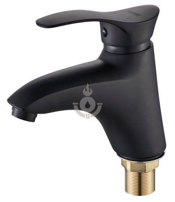Смеситель для умывальника ALOUTE A0101H одноруч,с корот изливом,гайка,эко-алюм,черн мат[1/10]