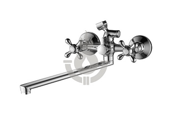 Смеситель для ванны AQUATTRO Q01-1701 двуруч, с плоск изл30 см,повор перекл, руч-пласт [1/10]