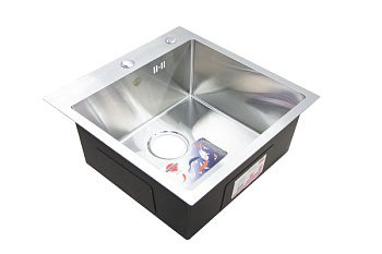 Мойка нержавеющая врезная OKATANA 500х500х200х0,8, квадрат сатин [1/4]