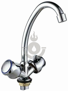 Смеситель для кухни RAINSBERG R6413F двуруч, с высоким изливом, гайка, без подводки [2/20]