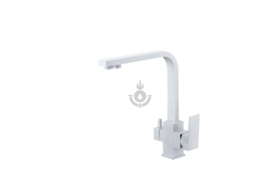 Смеситель для кухни OKATANA OK01-0028 одноруч, фильтр, с высоким изливом 20 см, белый [1/10]