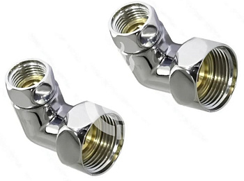 Соединение полотенцесушителя угловое TIM F3/4" x F1/2", хром, пара [1/20]