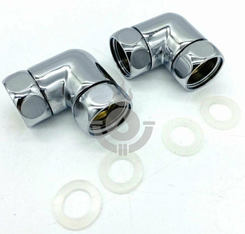Соединение полотенцесушителя угловое TIM FF (ВР-ВР) 3/4" хром, пара [1/20]